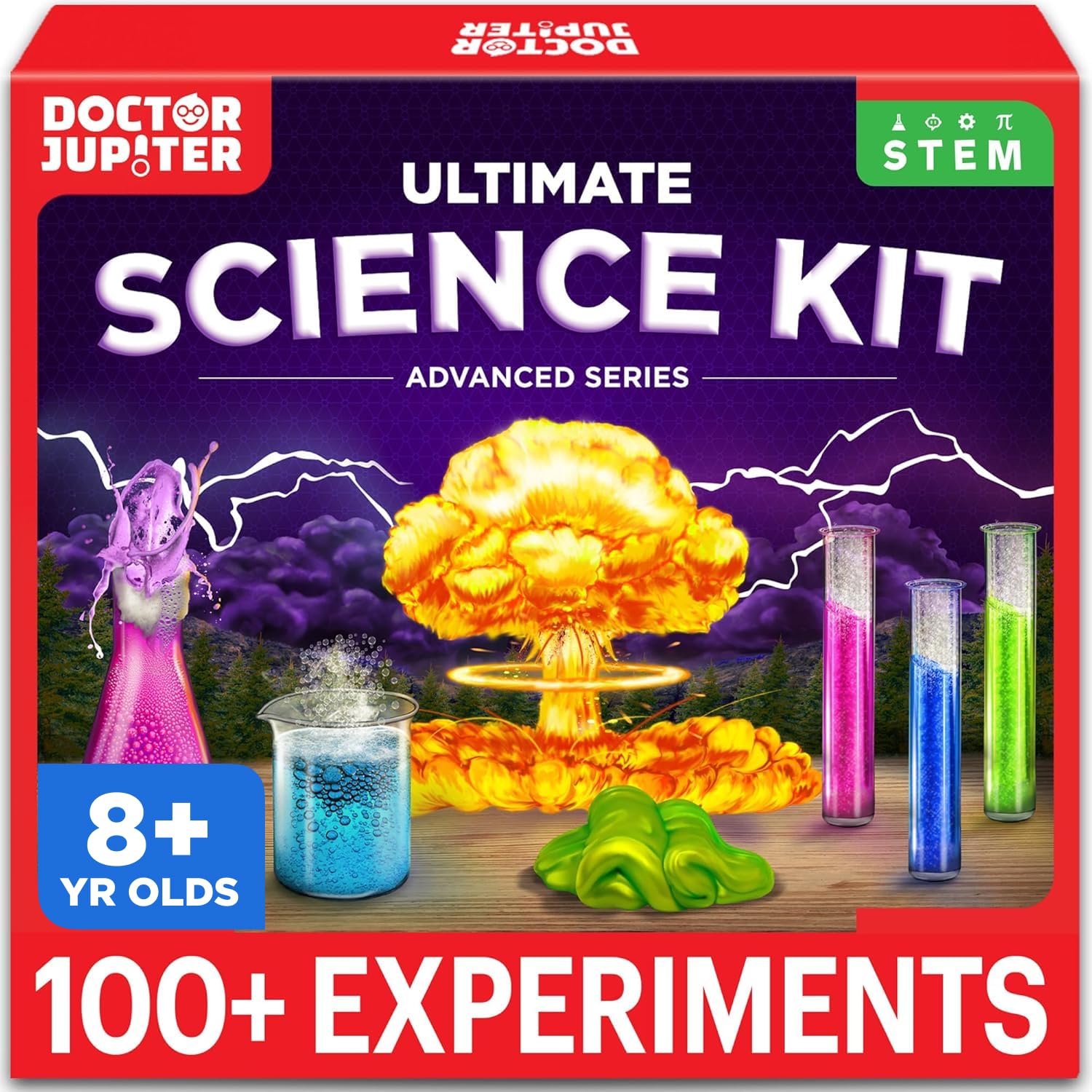 Doctor Jupiter Science Experiments Kit for Kids Ages 8+ | Birthday Gift for 8-9-10-11-12-13-14 Years Old Girls & Boys | STEM Toys | Chemistry Set with 100+ Experiments