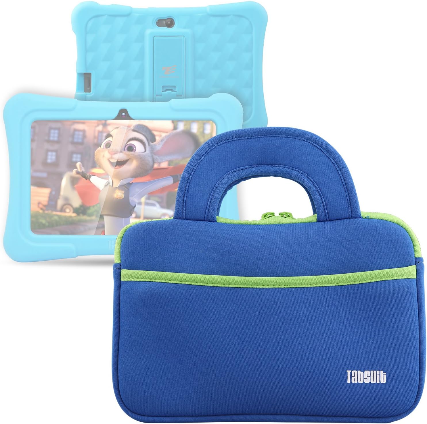 TabSuit 7" Tablet Sleeve Bag Compatible for Dragon Touch Y88X Pro/Y88X/M7 Kids Tablet, MatrixPad S7, Z1 Kids Tablet, iPad Mini 4 3 2 1, Galaxy Tab A 8.0 with Accessory Pocket- Blue