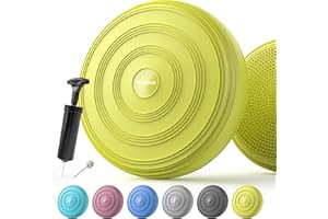 FITMIND Inflated Wobble Cushion,Dyna Disc,Circular Non-slip Texture for Comfortable Sitting,Wiggle Seat to Improve Posture, Fitness, Stability for Sensory Kids Adults,Balance Seat with Pump for Core Strength