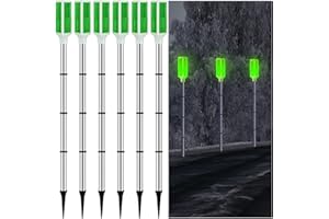 Macarrie 6 Pcs Solar Powered Driveway Markers Reflector Lights Landscape Driveway Reflectors on Poles for Snow Road Outdoor Yard(37 Inch,Green)