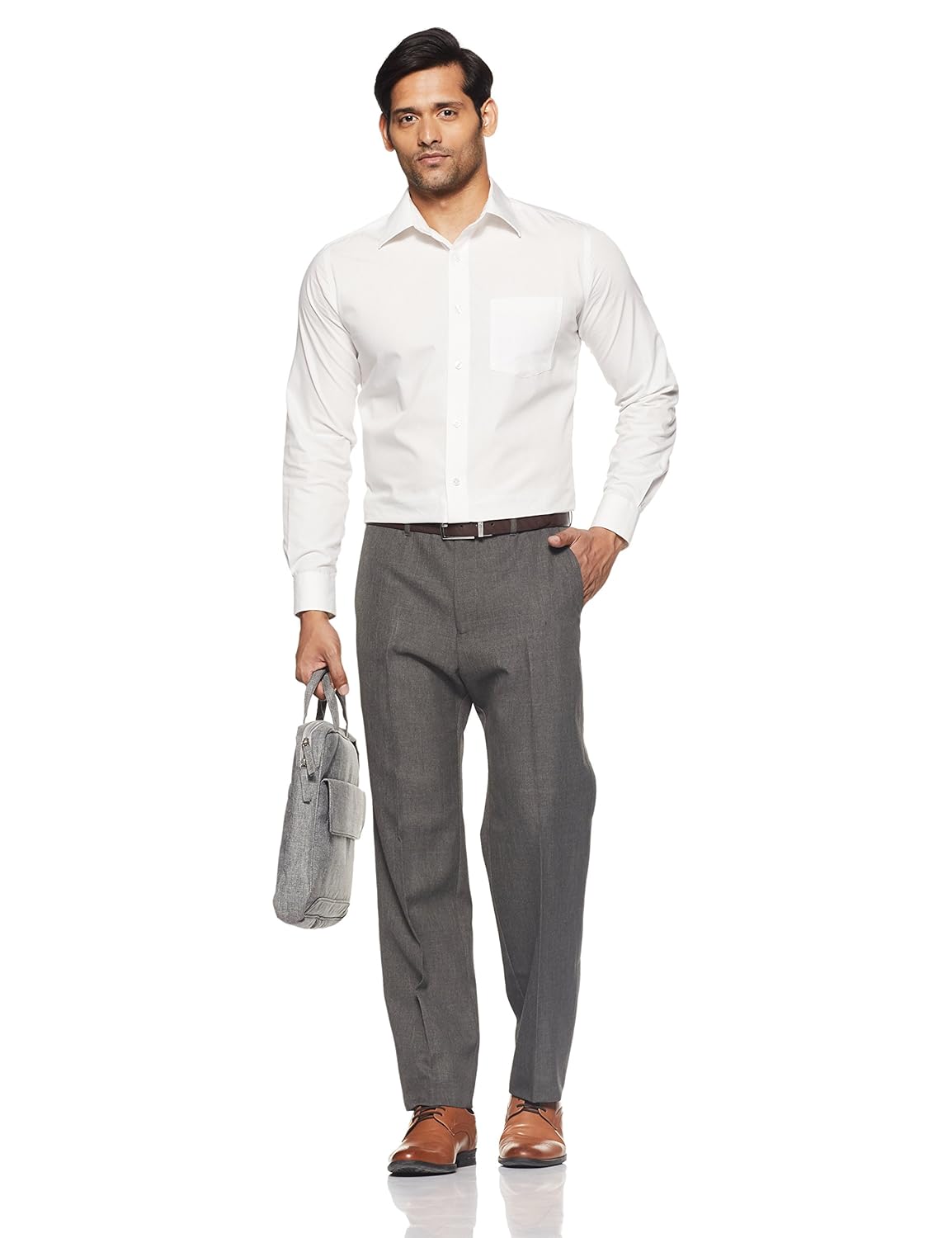 marks & spencer men's relaxed fit formal trousers