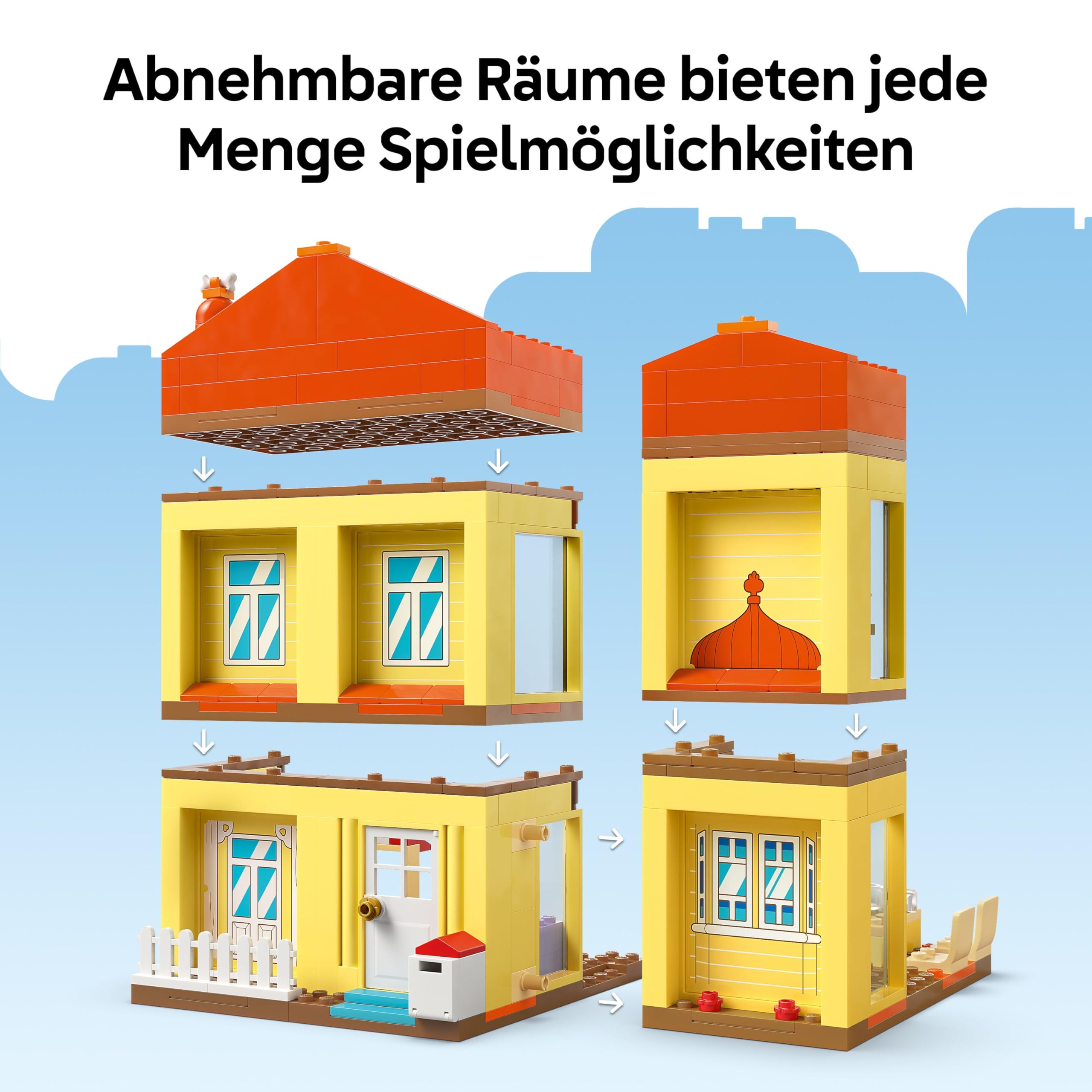 LEGO Bluey: Blueys Haus - Modulares Spielzeug mit Räumen, Garten, 4 Minifiguren und Zubehör - Geschenk zum Geburtstag für Mädchen & Jungen ab 4 Jahren oder Fans der TV-Serie - 11203 7