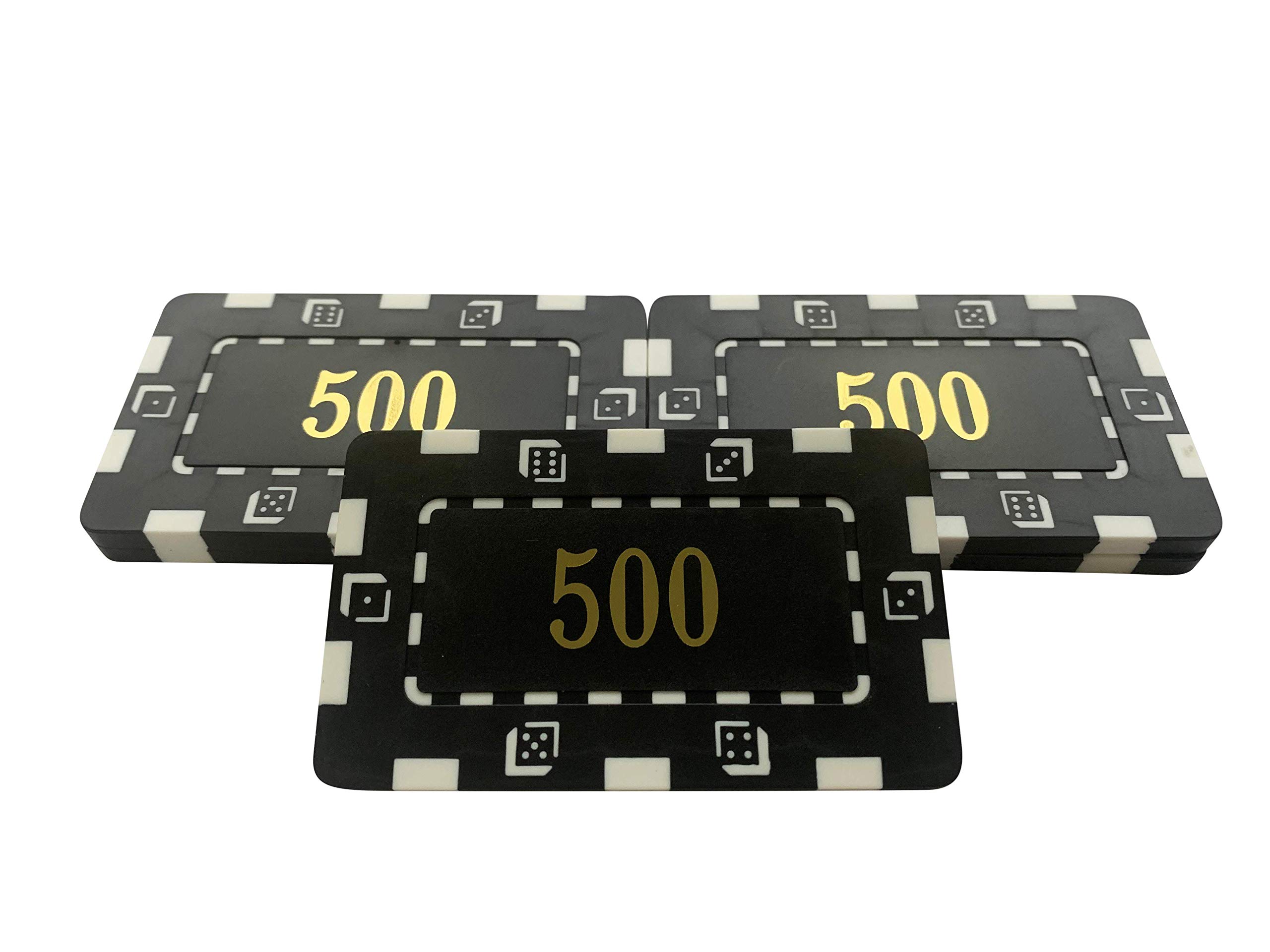 5 x Poker Casino Numbered Plastic Chip Plaques 74 x 44mm 32Grams (500) — image 1
