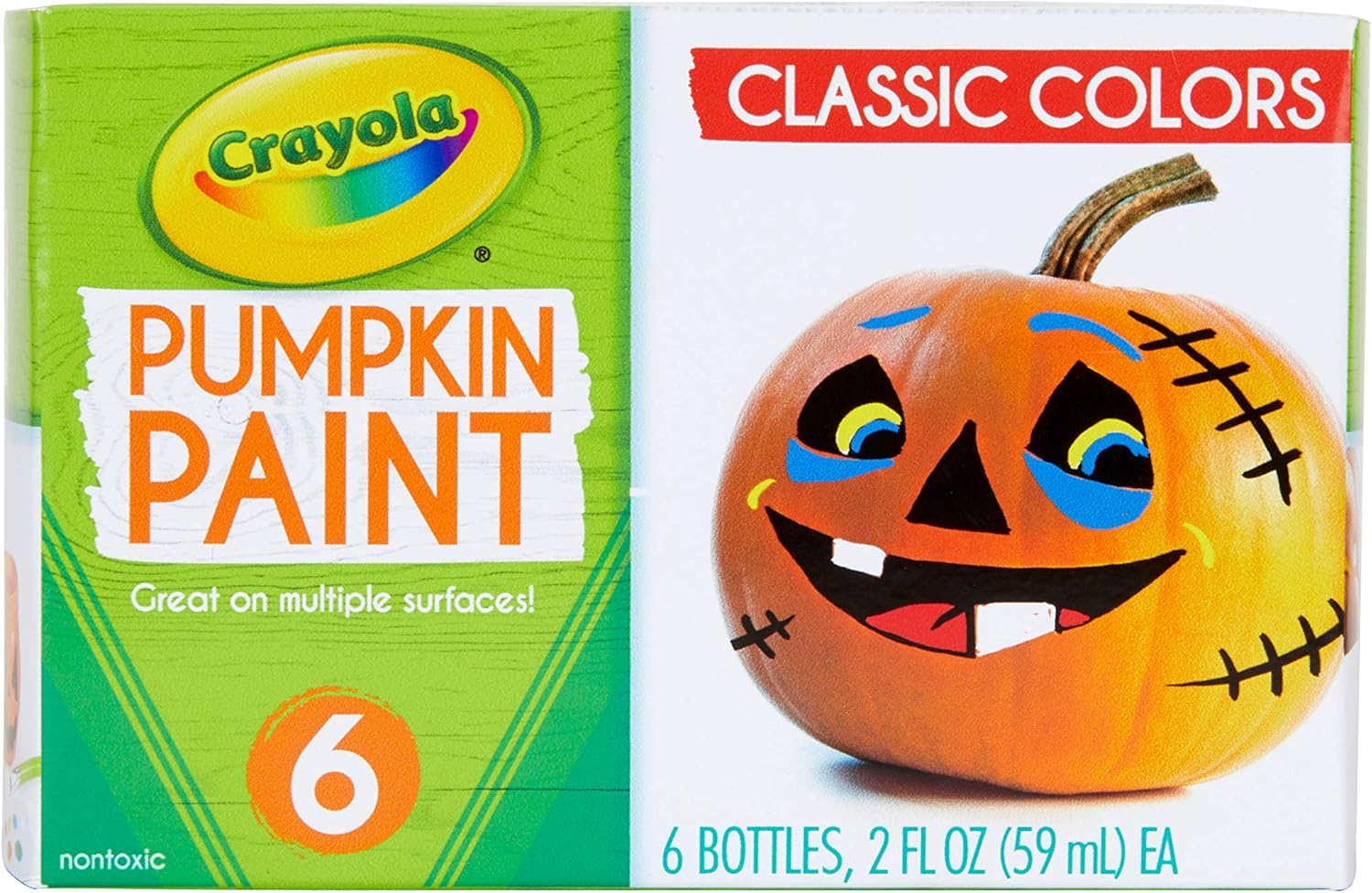 Crayola Pumpkin Paint Kit, Acrylic Paints in Classic Colors, Halloween Decorations, 6Count: Toys & Games