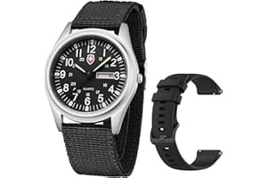 Gosasa Unisex Military Watches Sport Textile Nylon Strap Stylish Men Watch Luminous Fashion Watches Analog Display Quartz Waterproof Casual Wristwatch