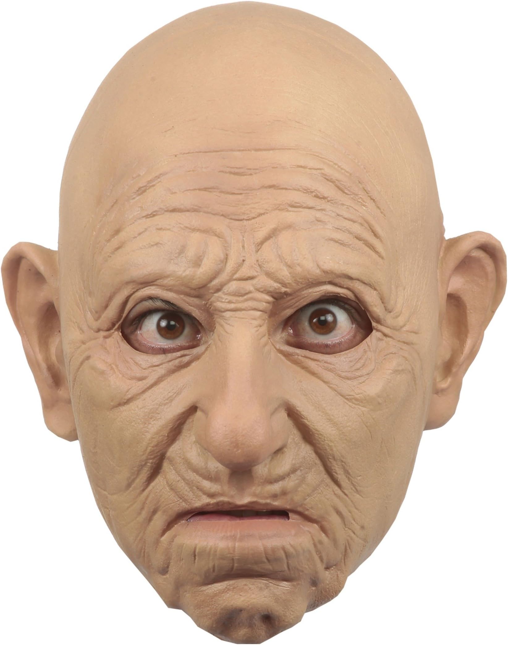 Ghoulish Productions Old Man Mask, Old Man Beige Mask Without Beard and Hair, Elastic Latex Mask, Super Flexibility. Perfect Fit Line. Adult Mask One size latex mask