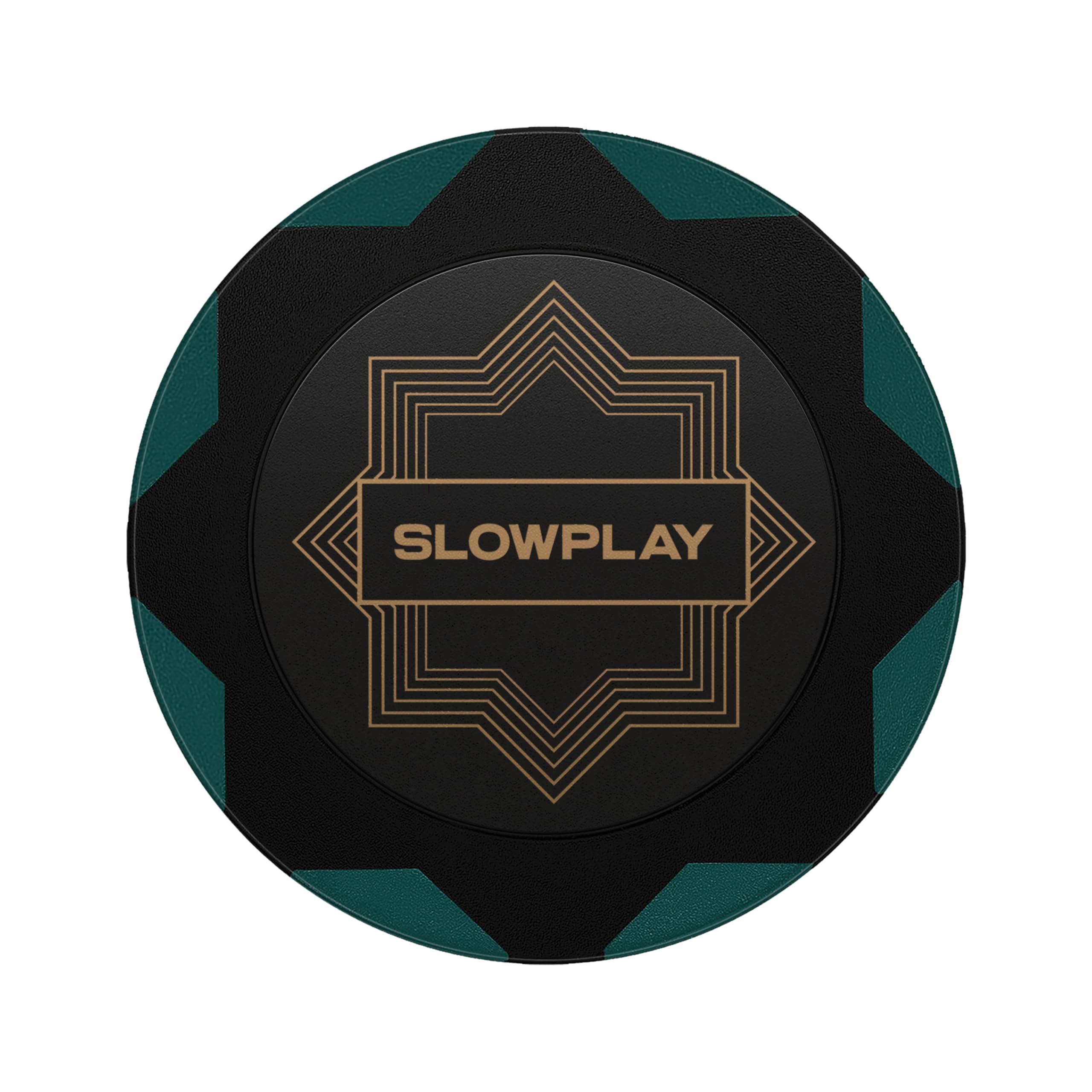 SLOWPLAY Nash Clay Poker Chips, 14 Grams Heavyweight Clay Composite, 40mm Large Chips in Bulk, Pack of 50 in Green Without Denomination
