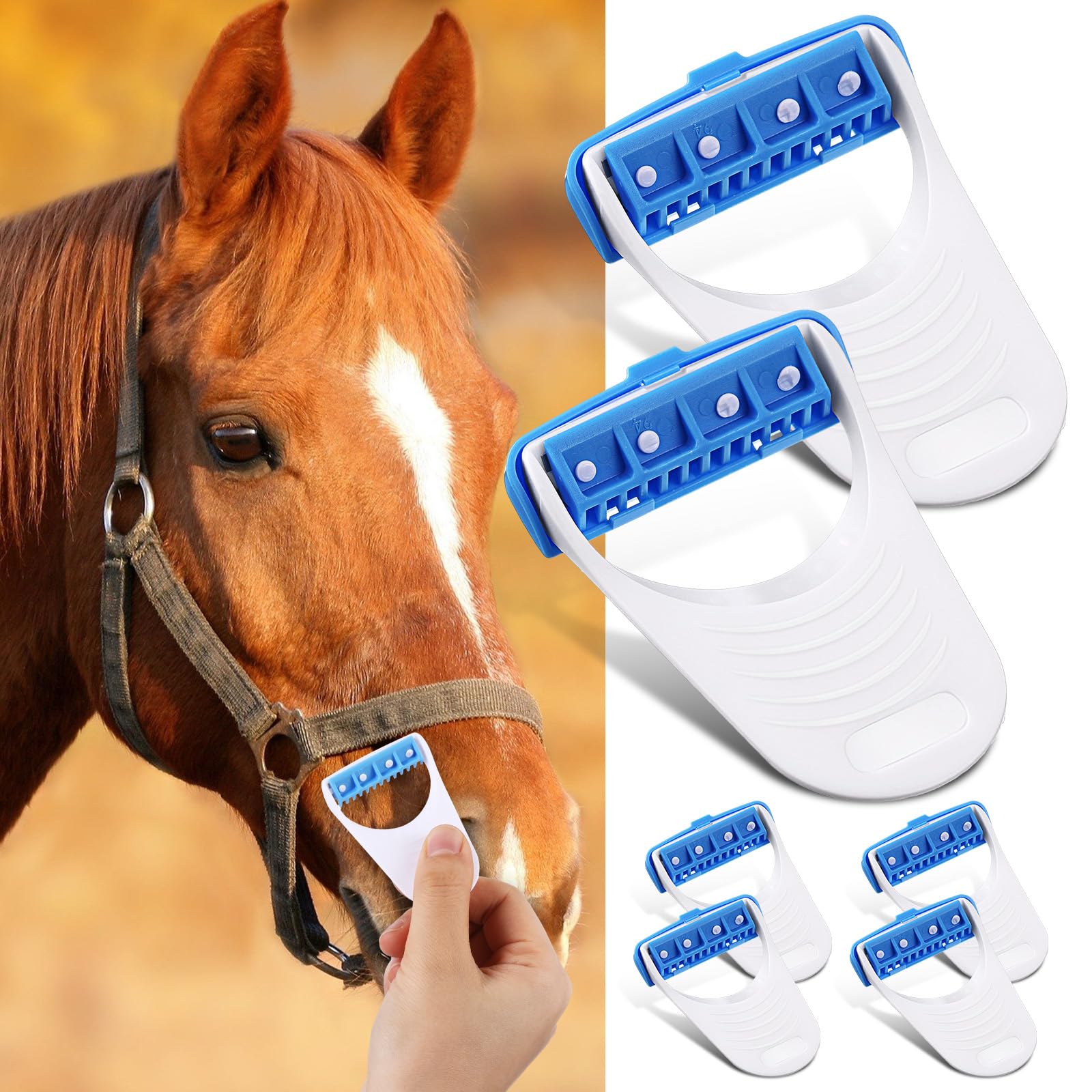 Photo 1 of Lanties 6 Pcs Horse Clippers Grooming Razor Disposable Grooming Razor Fit for Horse and Pet, White