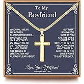 Ieftop Gifts for Men - Cross Necklace Gifts for Men, Black/Gold/Silver Cross Necklace Stainless Steel Cross Necklace for Men Gifts Dad Son Birthday Gifts for Dad Son Husband Necklace for Men