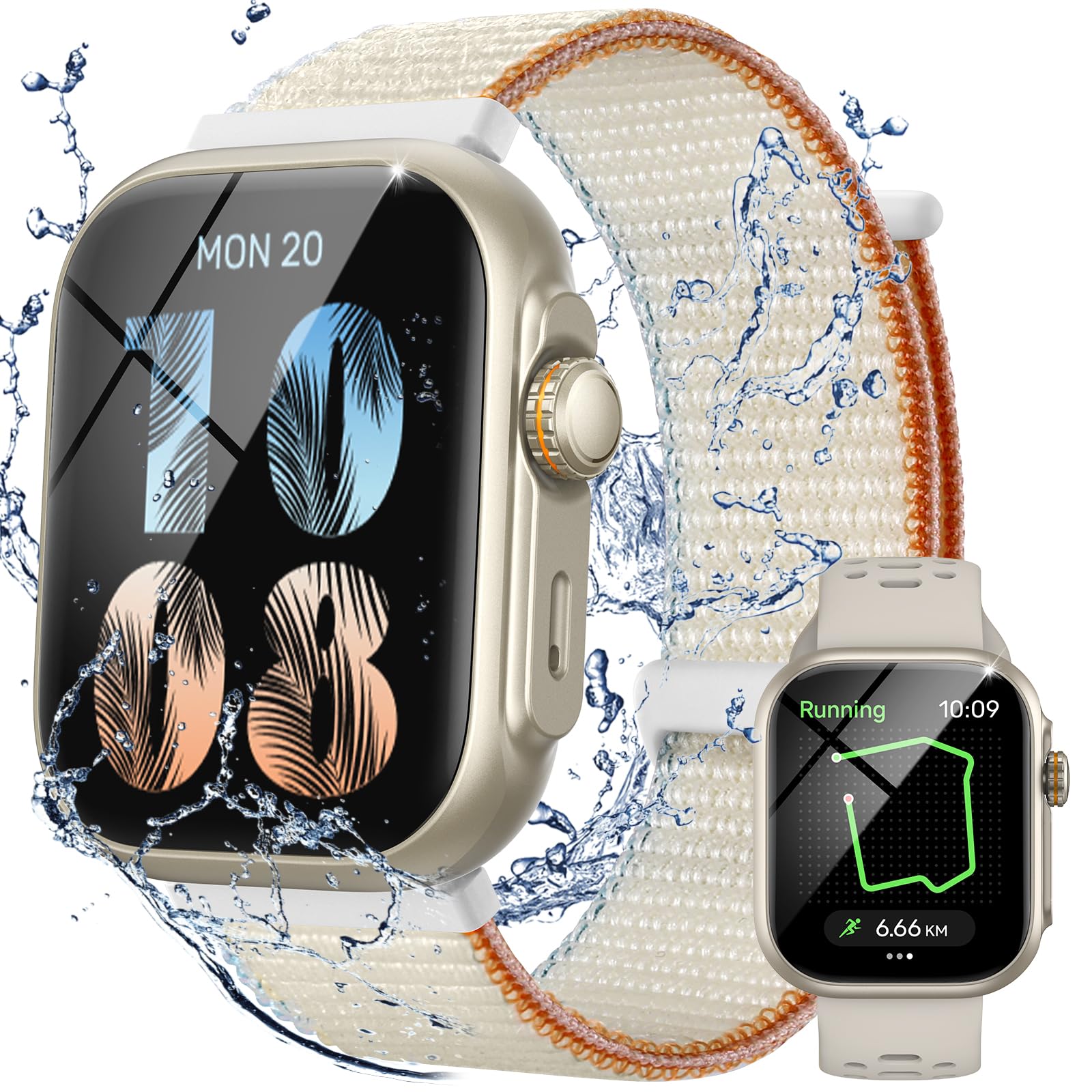 Parsonver Smart Watch Answer/Make Calls for Men Women, Built-in GPS, 30M Waterproof Fitness Smartwatch with 100+ Built-in Sports, Heart Rate, Sleep Monitor, Smartwatch for Android & iOS, Starry Silver