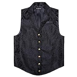 Barry.Wang Black Victorian Vest Loki Men Costume