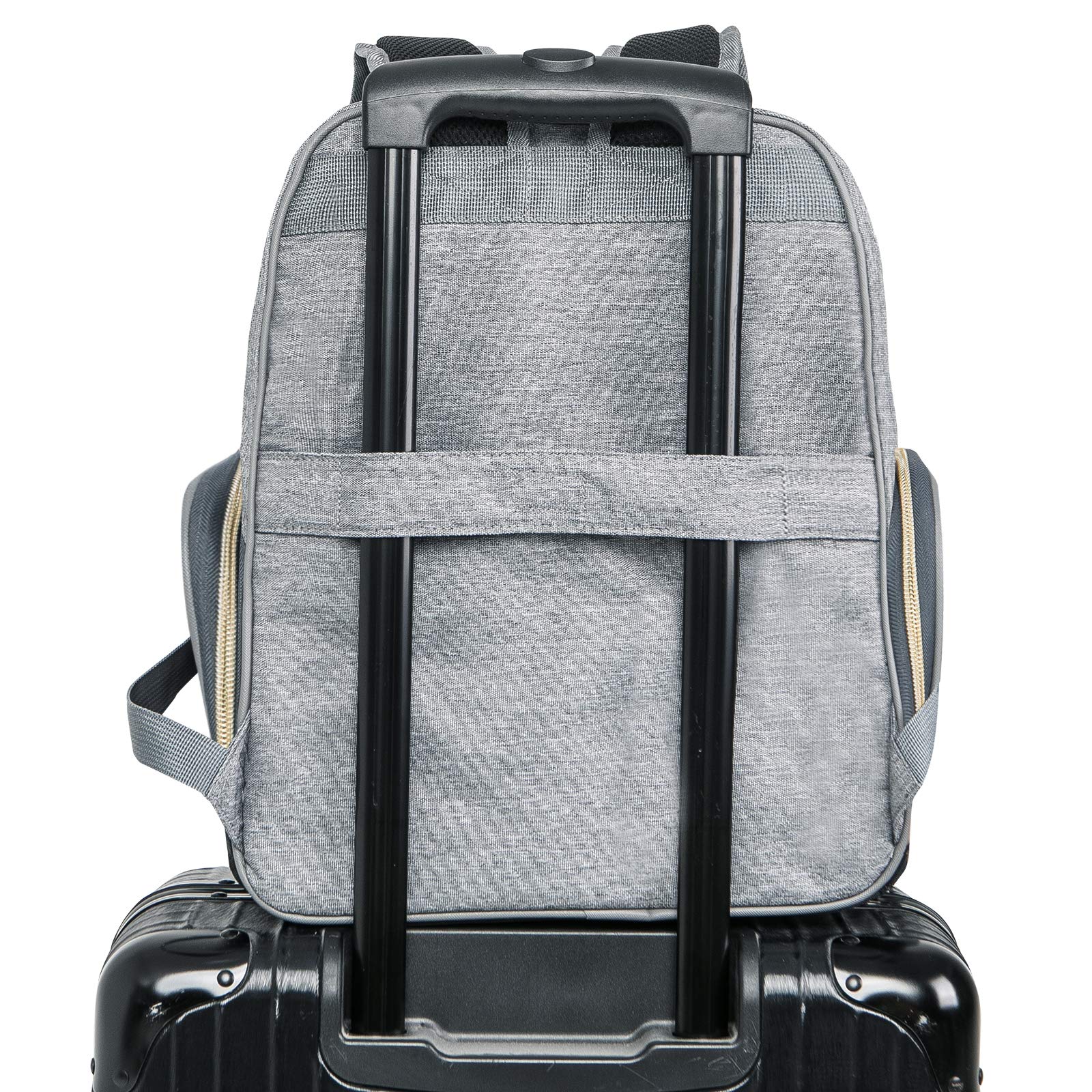 MOMIGO Breast Pump Backpack Diaper Bag - Multi-Function Mommy Outdoor Working Backpack with Insulation Pocket