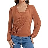 Sosolism Women's Nursing Tops Draped Waist Breastfeeding Shirt