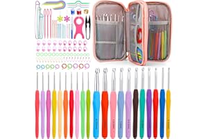 120 Pcs Crochet Hooks Set, 21 Pcs Crochet Hooks, Crochet Hooks Starter Kit with Aluminum Ergonomic Handle Crochet, Hook Knitt