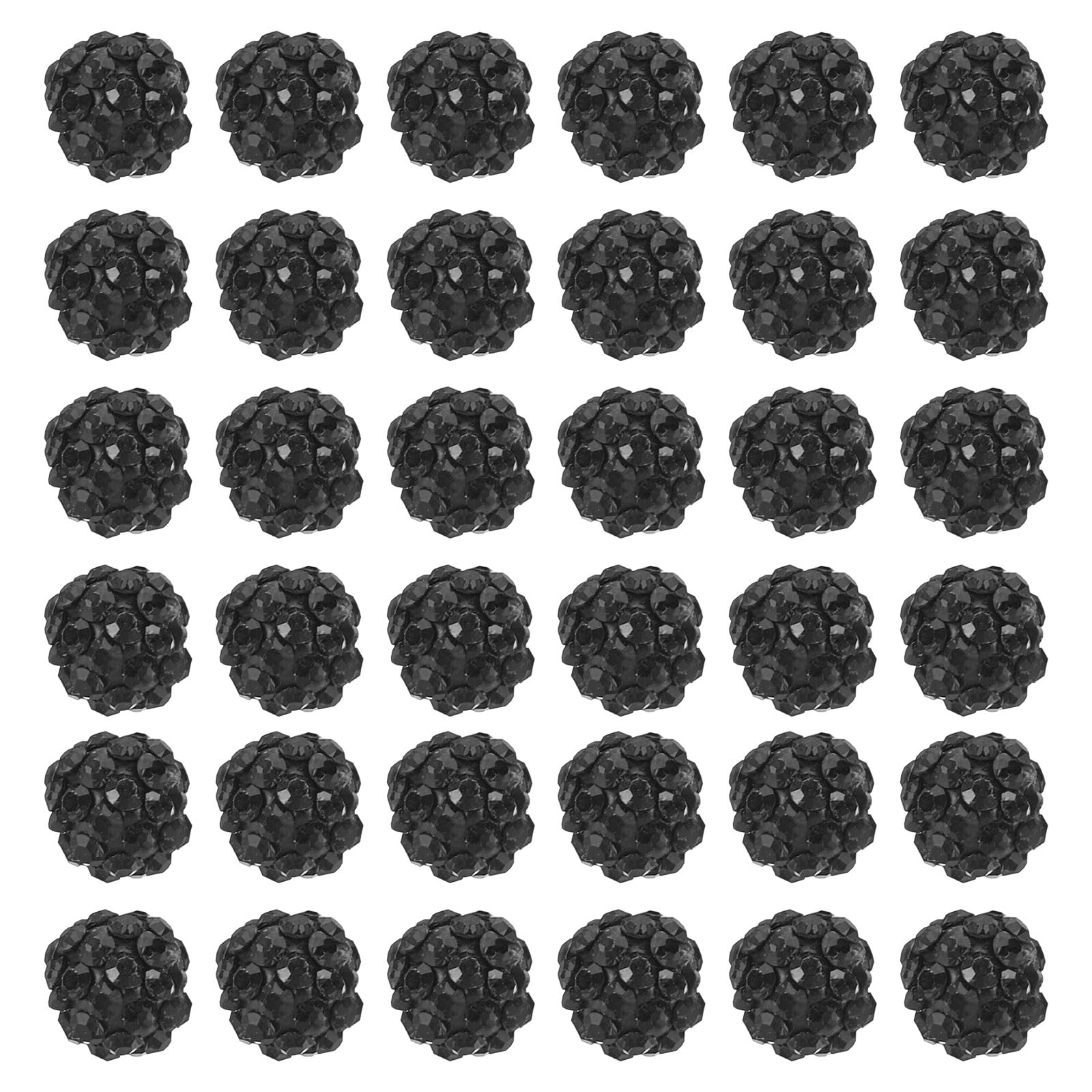 PATIKIL 8mm Rhinestone Clay Beads for Jewelry Making, 50 Pack Round Ball Polymer Clay Crystal Charm Beads for Craft Decor Necklace Chain Bracelets DIY, Black