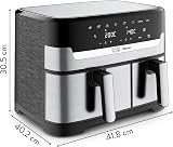 Tefal Easy Fry Dual Drawer Air Fryer EY90JDG0 Stainless Steel 8.3L view 2