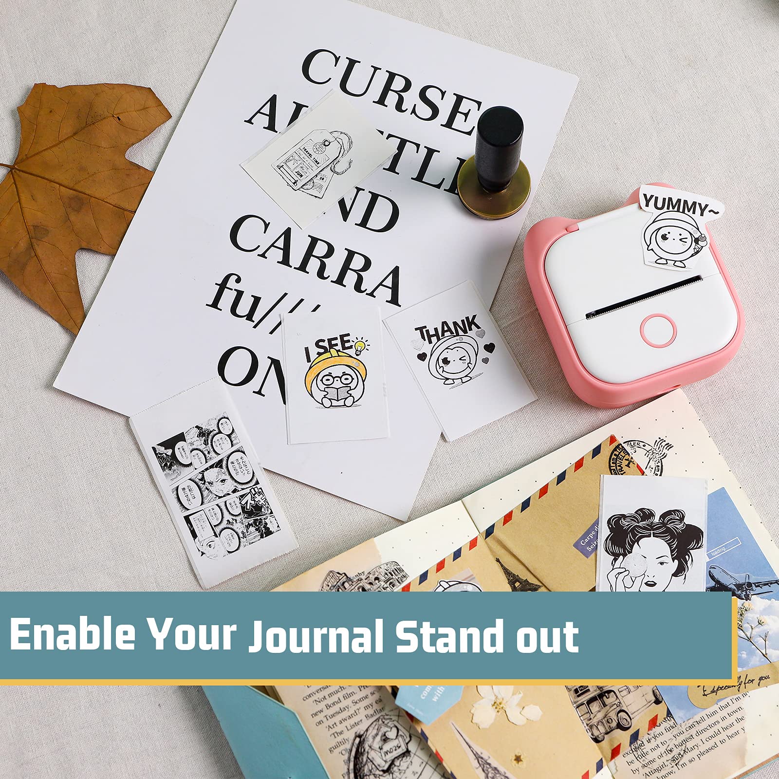 Memoking T02/M02X/M02L White Thermal Paper-10-Year Sticky 50mmx3.5m for Journal Photo Texts Study Notes and More, 3 Rolls