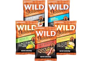 Wild Dutchman Roasted Sunflower Seeds in a Resealable Bag for Ultimate Freshness and an Easy Pour, 5 Flavor Variety Snack Pack, 5.5 oz (Pack of 5)