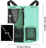 WANDF Swim Bag Mesh Drawstring Backpack Wet Pocket Mint Green view 5