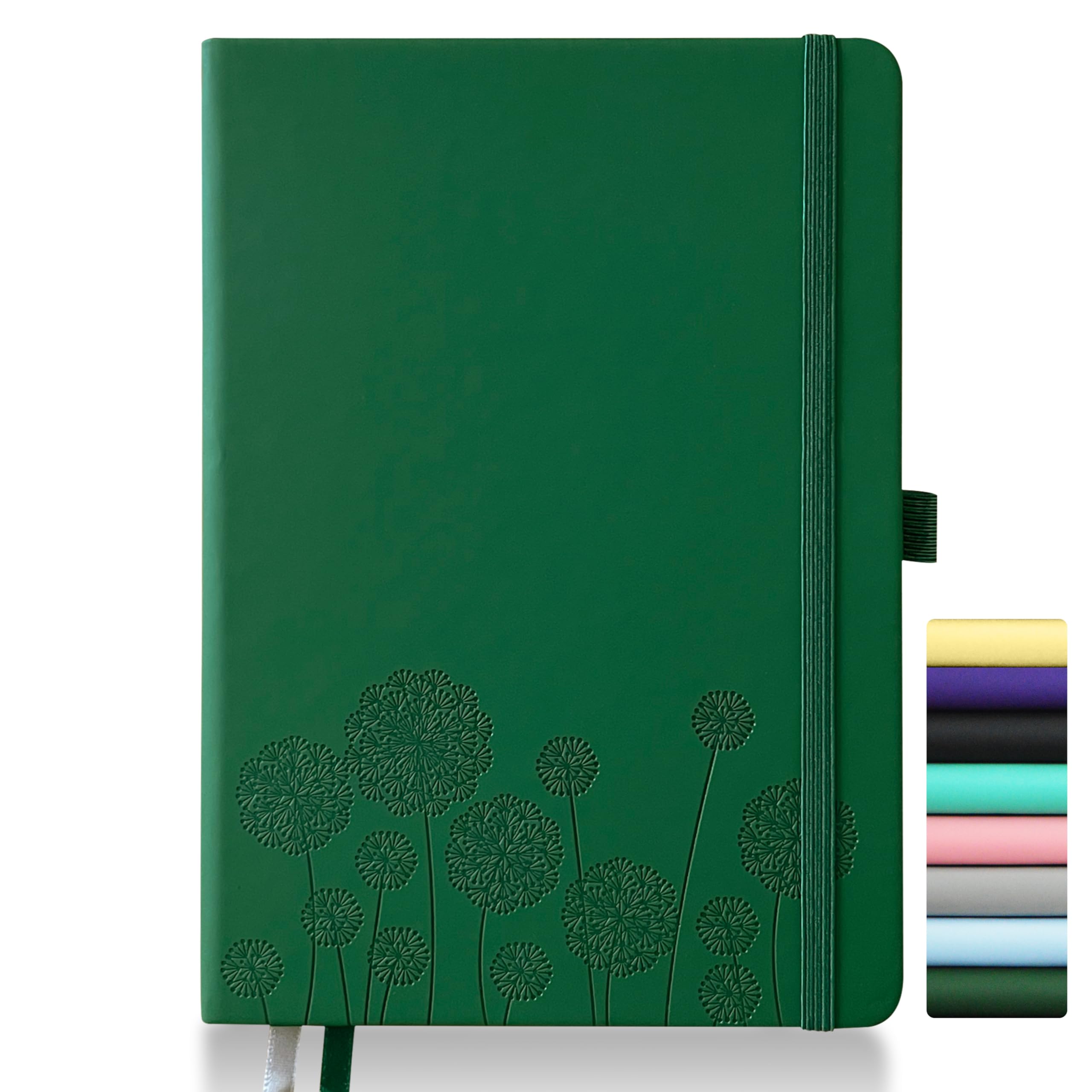 Mlife Notebook Journal for Women,A5 Hardcover Leather Journaling Notebooks for Work,200 Pages Travel Journal for Women Men with Pen Holder and Ribbon,5.78"×8.34"(Green)