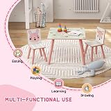 ZONEKIZ Kids Table and Chair Set, Toddler Activity Furniture in Pink view 3