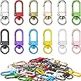 Colorful Metal Lobster Claw Clasps Swivel Lanyards Trigger Snap Hooks Strap with Key Rings DIY Accessories for Bag Key Chains Connector Jewelry Making, 12 Colors(36 Pieces)