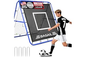 BAGAIL Soccer Rebounder Net, 4 x 4 Ft Pitch Back Baseball Softball Rebounder, Angle Adjustable Rebound Net for Control, Passing Practice, Easy Setup Bounce Back Net Gifts for Training
