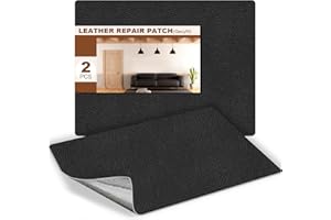 Gecyfit Leather Repair Kit for Furniture, 2 PCS Black Leather Patches Car Interior, 8×11in Self Adhesive Waterproof Fabric Leather Seat Repair Patch for Cars, Motorcycle, Leather Couch Repair Tape