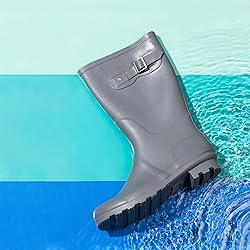 NORTY Waterproof Rain Boots for Women Size 6, Mid