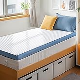 PERLECARE 3 Inch Firm Mattress Topper Twin XL, Cooling Gel-Infused & Bamboo Charcoal Memory Foam Bed Topper for Pressure Relief, High-Density Mattress Pad with Removable Cover, CertiPUR-US Certified