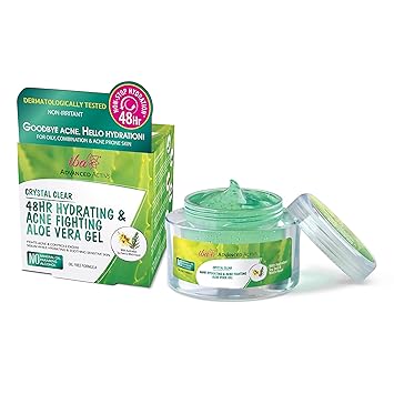 Iba Halal Care Advanced Activs Crystal Clear 48 Hr Hydrating & Acne Fighting Aloe Vera Gel, 50 g