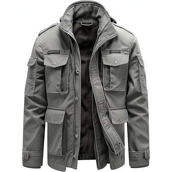 Sumairah Mens Field Jacket Military Inspiration Classic M-65 Field