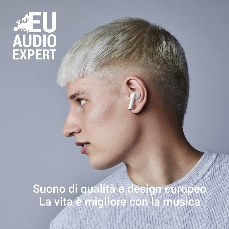 Auricolari True Wireless Style 2 Violet (True Wireless Stereo, BT 5.0, Deep Bass, Custodia di Ricarica) (Bianco)