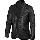 Decrum Real Leather Blazer for Men - Casual Fashion Mens Leather Coat