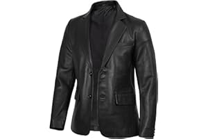 Decrum Real Leather Blazer for Men - Casual Fashion Mens Leather Coat