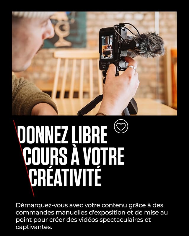 EOS R50 V - Appareil pour Le Vlog (Vendu sans l'objectif) Compatible avec l'Objectif Canon RF | Matériel pour Créateurs de Contenu | Vlog et Voyage | Connexion Bluetooth