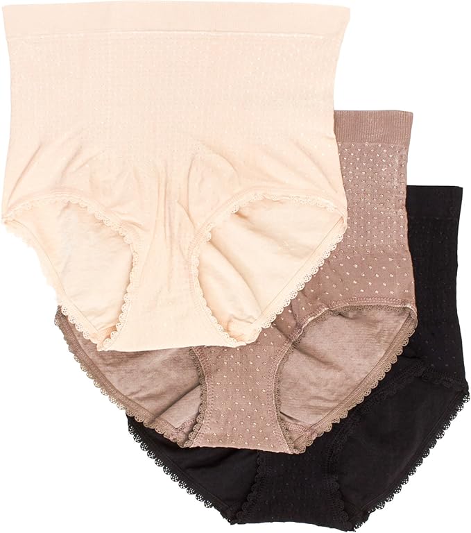 kathy ireland Womens 3 Pack Seamless Brief Underwear Elastic Waistband