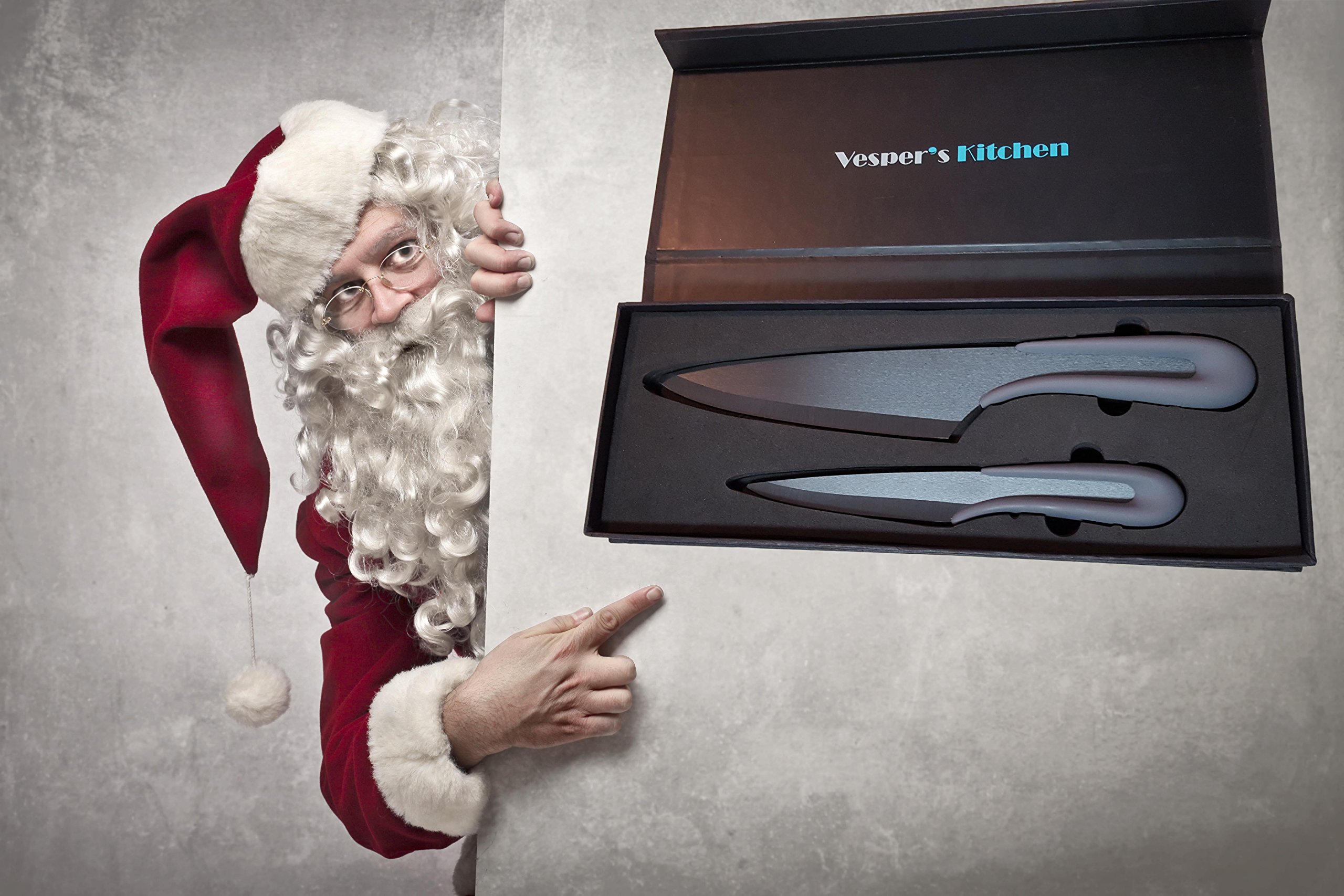 Ceramic Knife by Vesper\'s Kitchen 2 Piece Ceramic Kitchen Knife Set, Black Ceramic Knives, a 6\