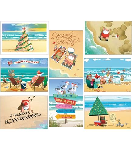Etichette Per Indirizzi Personalizzate A Tema Spiaggia Natalizia - Foto 3