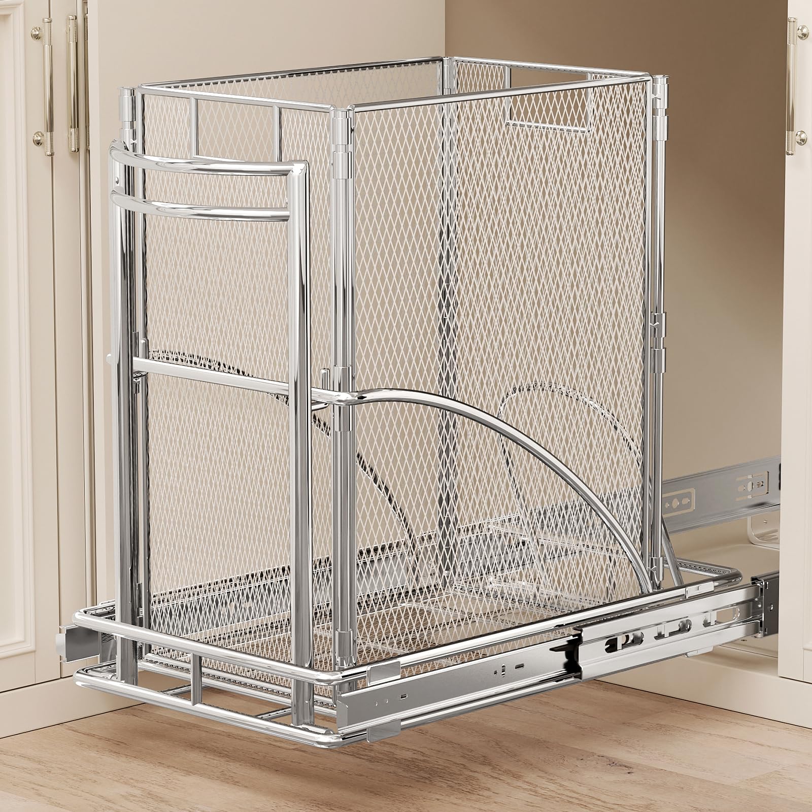Photo 1 of ***PARTS ONLY**ANASTA Cabinet Trash Can Pull Out Kit, Heavy Duty Under Sink Garbage Can Pull Out Track + 7 Gal Bin, Under Cabinet Slide Out Organizer, Trash Can Drawer Slide for Counter, Botes de Basura para Cocina