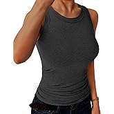 C.O.Z.Y Tank Tops for Women Ribbed Racerback Top Shirts High Neck Tank Casual Slim fit Basic Summer Tops