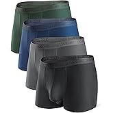 DAVID ARCHY Men's Underwear Boxer Briefs with Fly, Dual Pouch Modal Design, Support Fit, Multipack