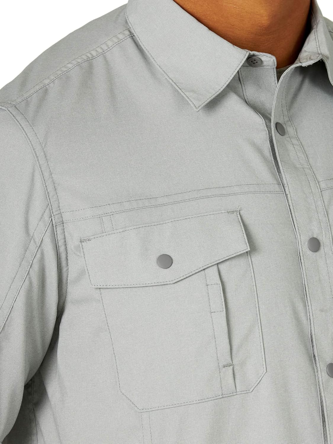 ATG by Wrangler Men's Short Sleeve Flap Pocket Hike Shirt at  Men’s Clothing store