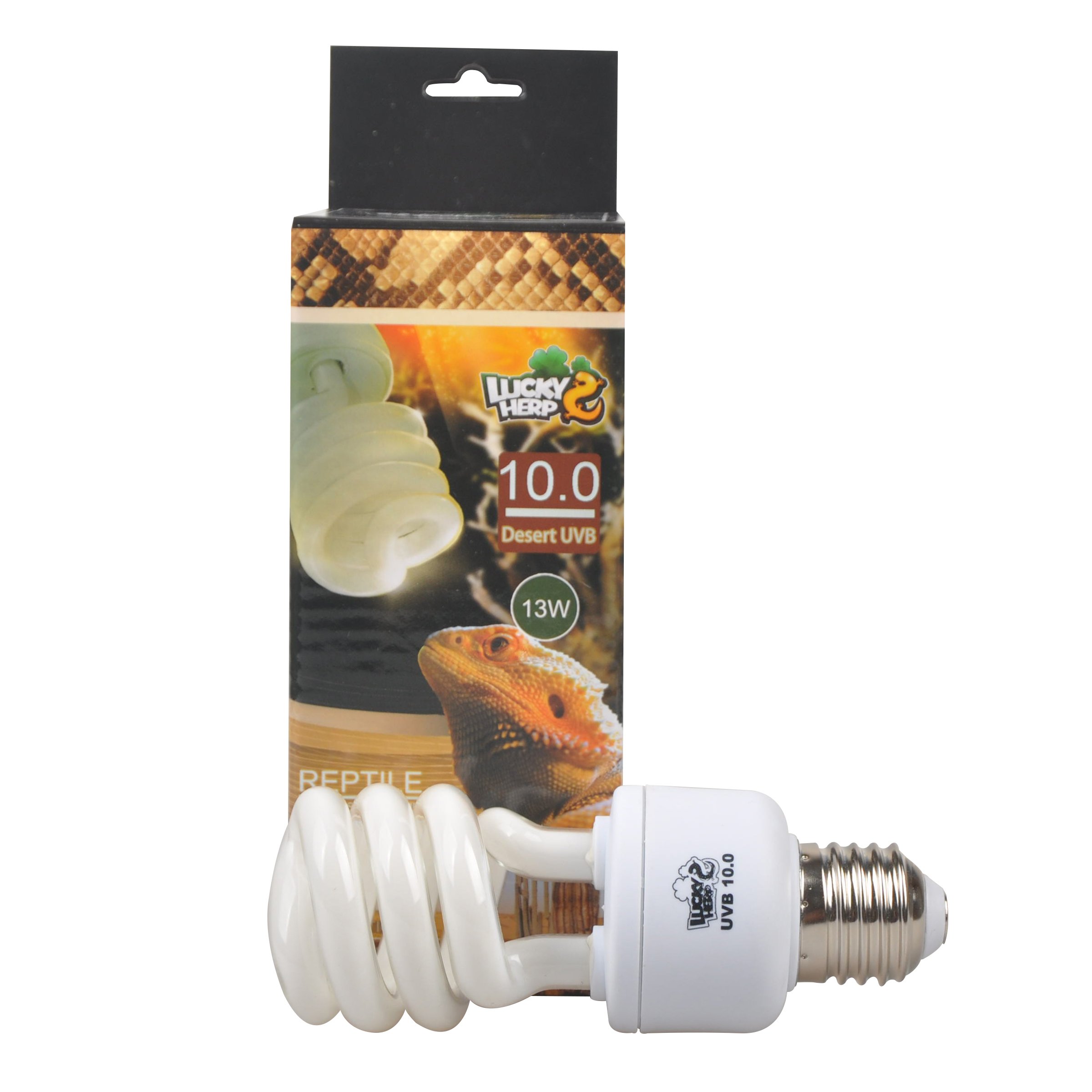 LUCKY HERP UVB 10.0 Reptile Compact Fluorescent Light Bulb,E27,13W,26W Available (13, Watts) — image 1