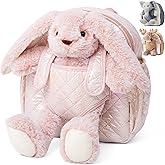 Moonkie Hug & Go™ Bunny Toddler Backpack – Soft Plush Bag with Detachable Toy for Girls Aged 2–4 | Perfect for Daycare | Travel & Birthday Gifts