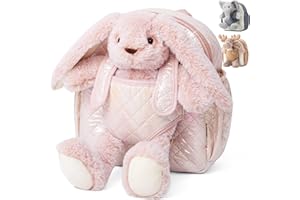 Moonkie Hug & Go™ Bunny Toddler Backpack – Soft Plush Bag with Detachable Toy for Girls Aged 2–4 | Perfect for Daycare | Travel & Birthday Gifts