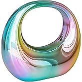 YYW Acrylic Evening Clutch Purse Moon Shape Unique Transparent Evening Handbag