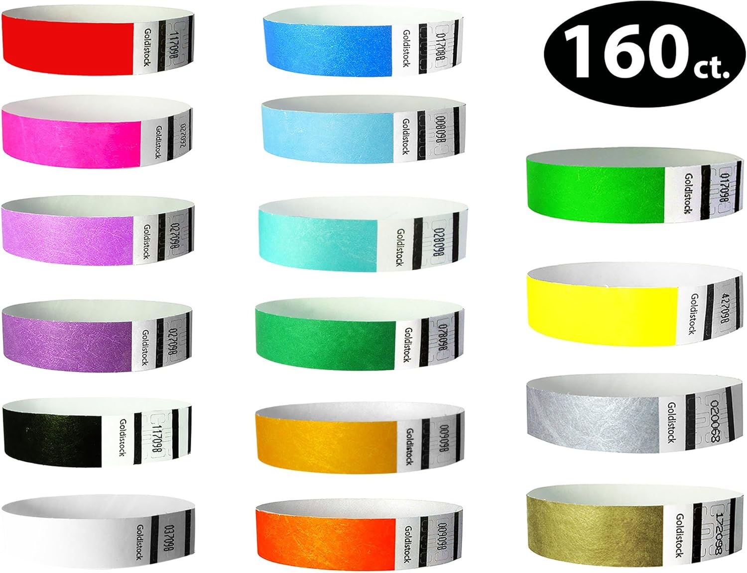 Tyvek Wristbands Goldistock "Ultimate 16" 160 Ct. Variety