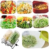 Hisredsun Seed Sprouting Jar Kit 2x1000ml Wide Mouth Stainless Lids Tray Stand view 7