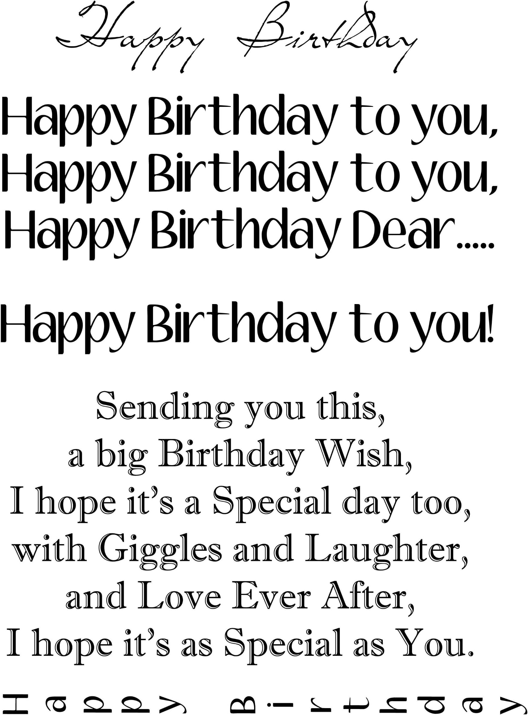 Dimension Stamps A6 Polymer Happy Birthday Stamp Set, Set of 4, Clear